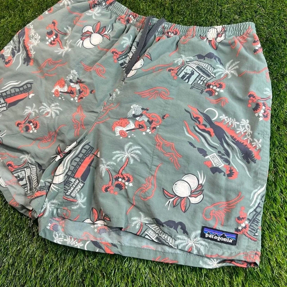 Patagonia Baggies Hawaiian Print Swim Shorts Mesh Lined Mens Medium Surf Beach
